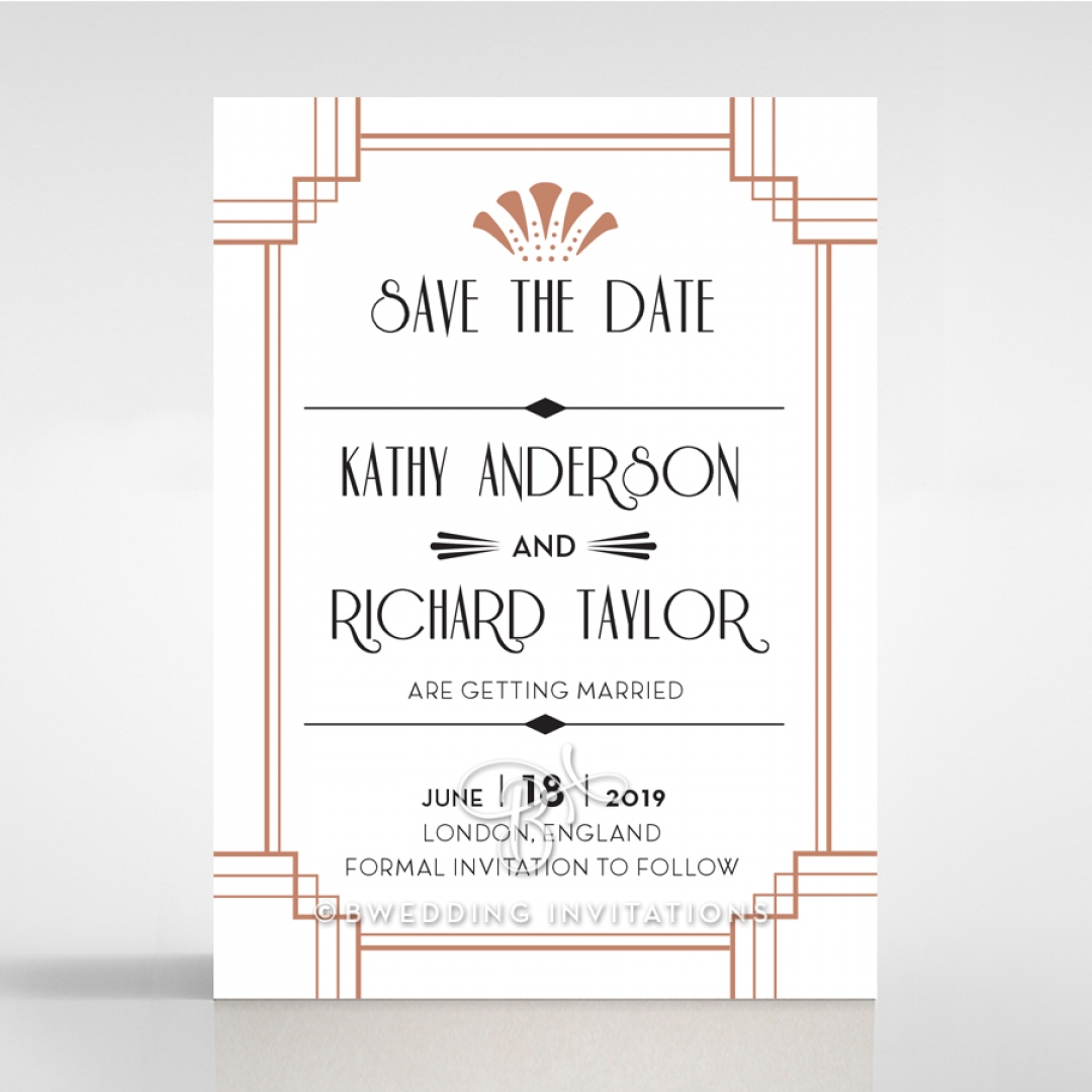 Art Deco Allure wedding save the date card design