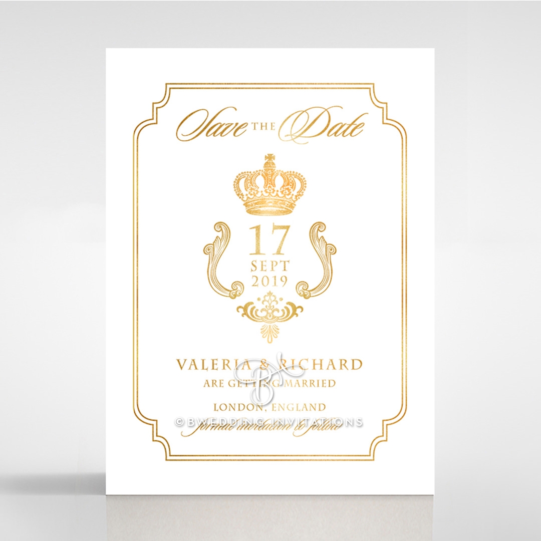 Black Victorian Gates with Foil wedding save the date stationery card item