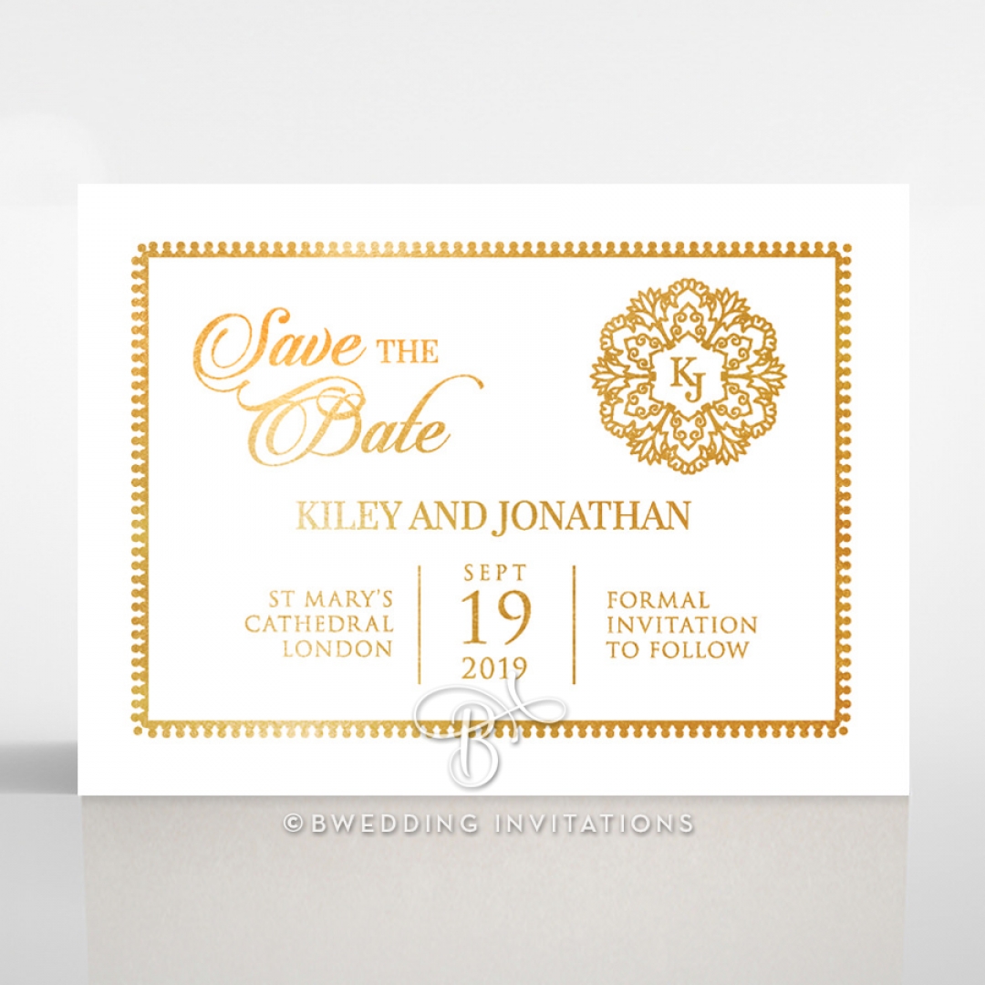 Blooming Charm with Foil save the date stationery card design