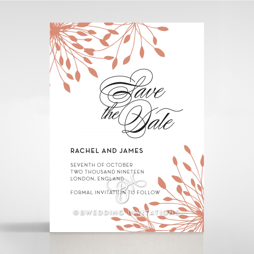 Bursting Bloom save the date invitation card