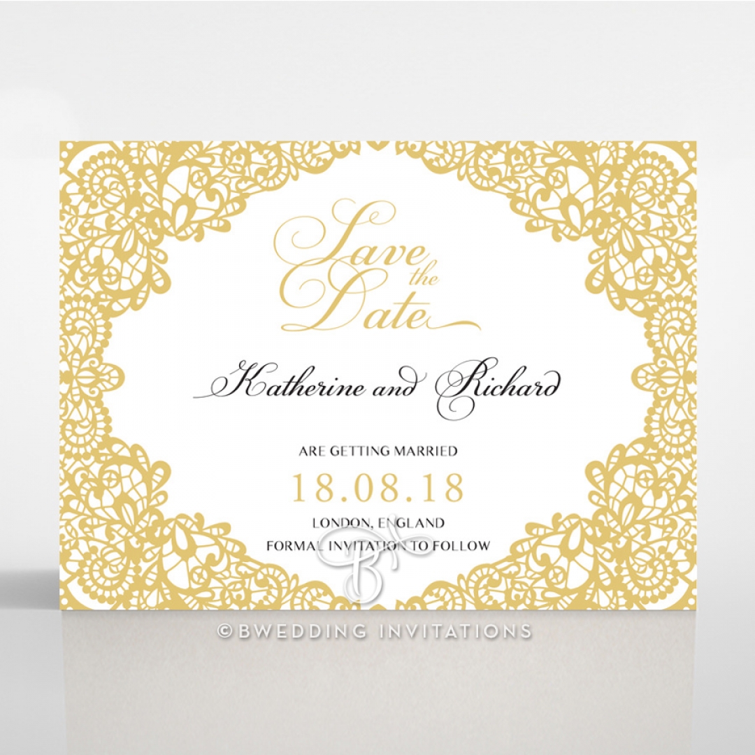 Charming Lace Frame save the date wedding card