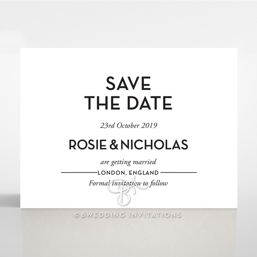 Clear Chic Charm Paper wedding save the date card