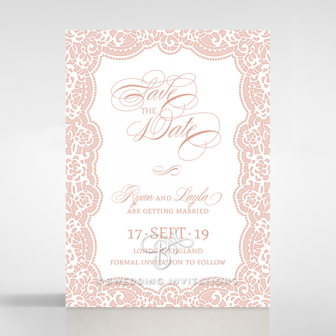 Floral Lace with Foil wedding save the date card