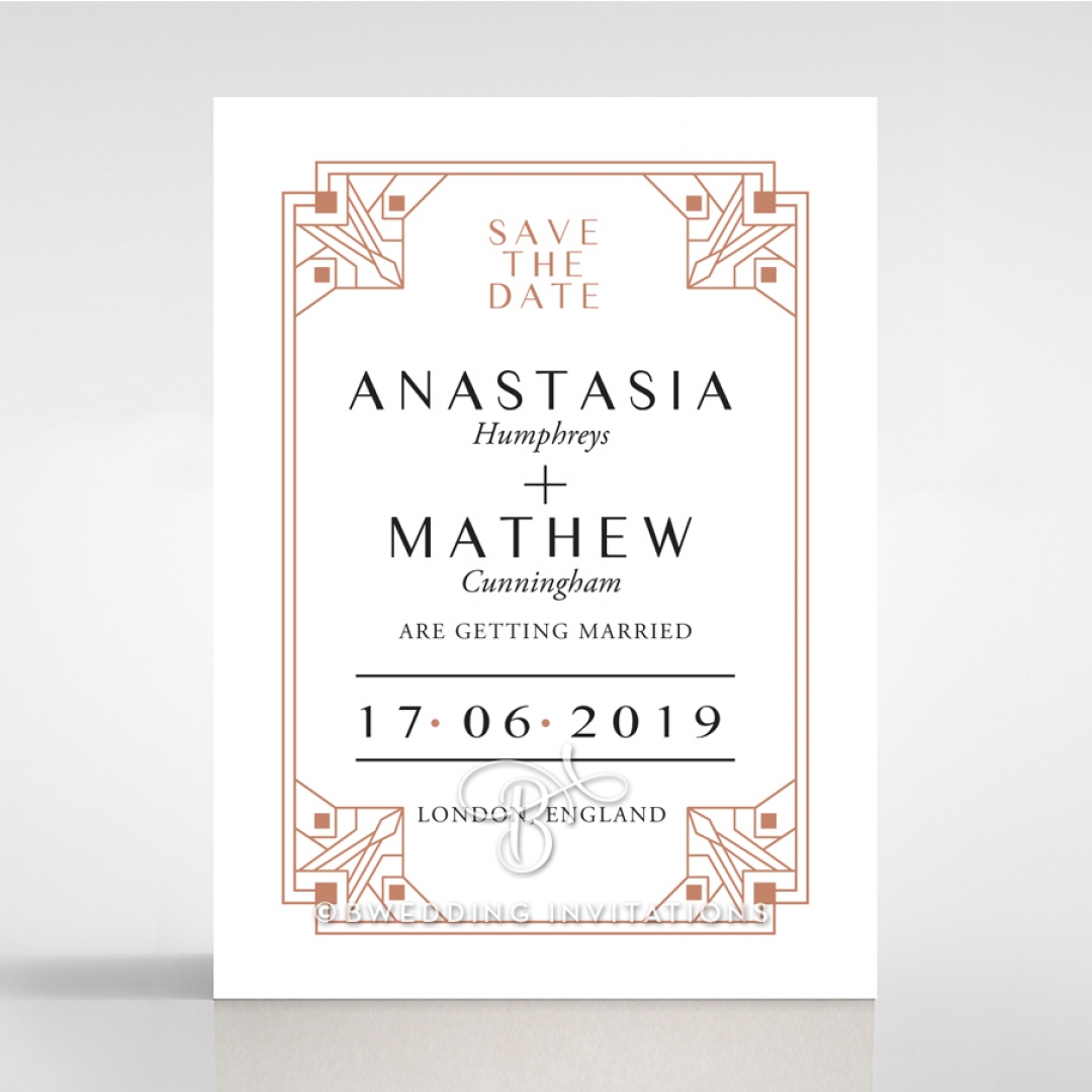 Gatsby Glamour wedding save the date stationery card