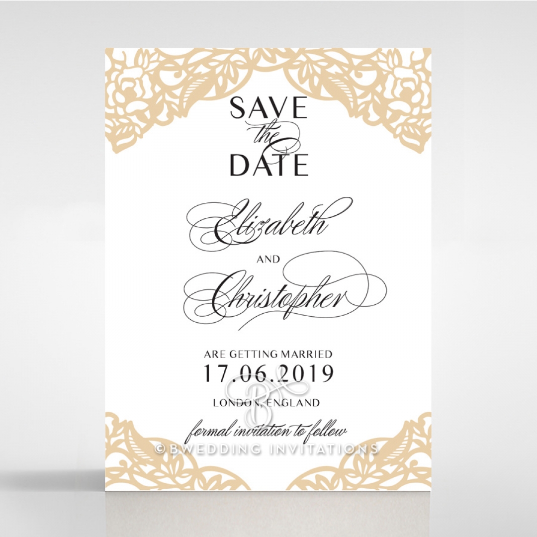 Golden Floral Lux save the date invitation stationery card item