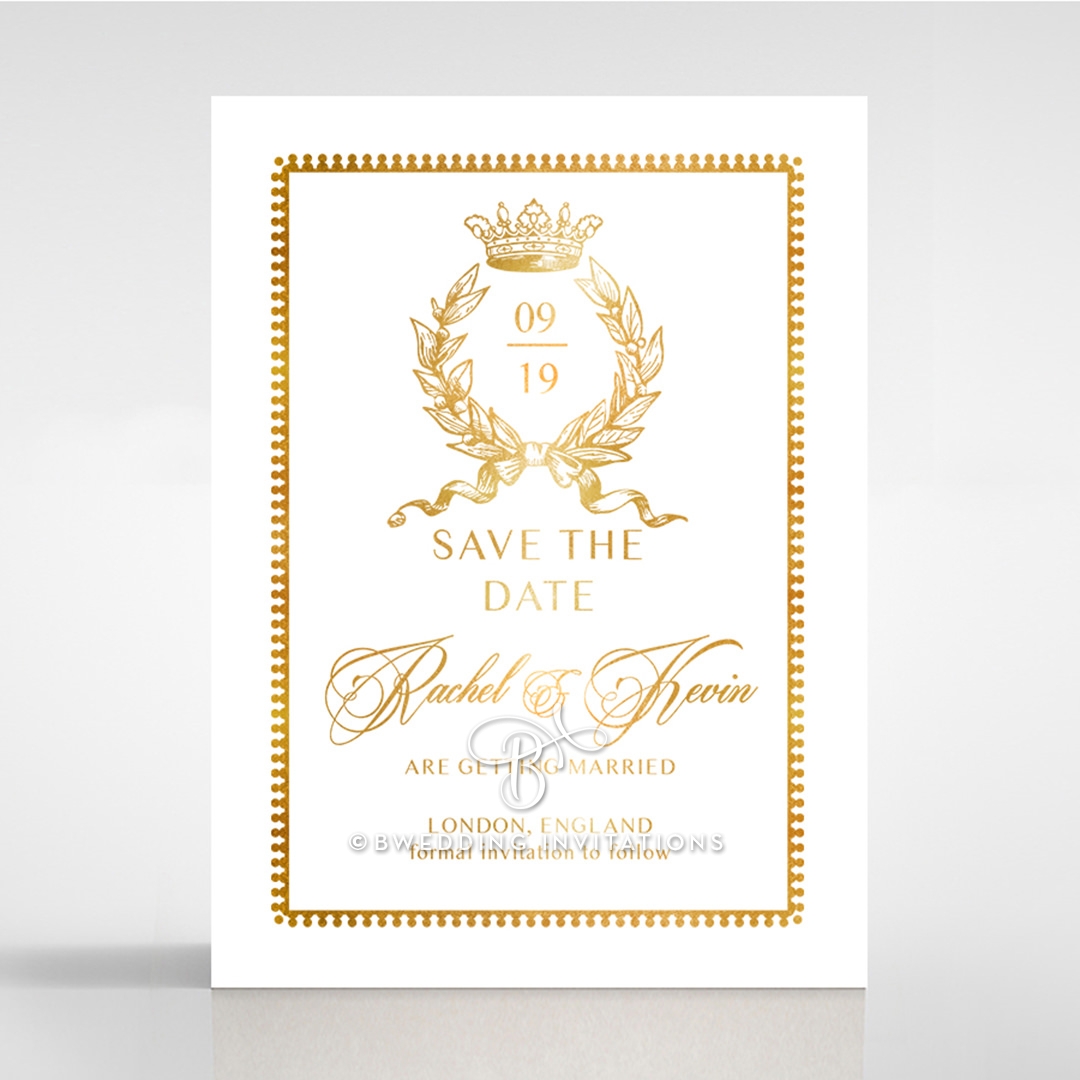 Ivory Doily Elegance with Foil wedding stationery save the date card item