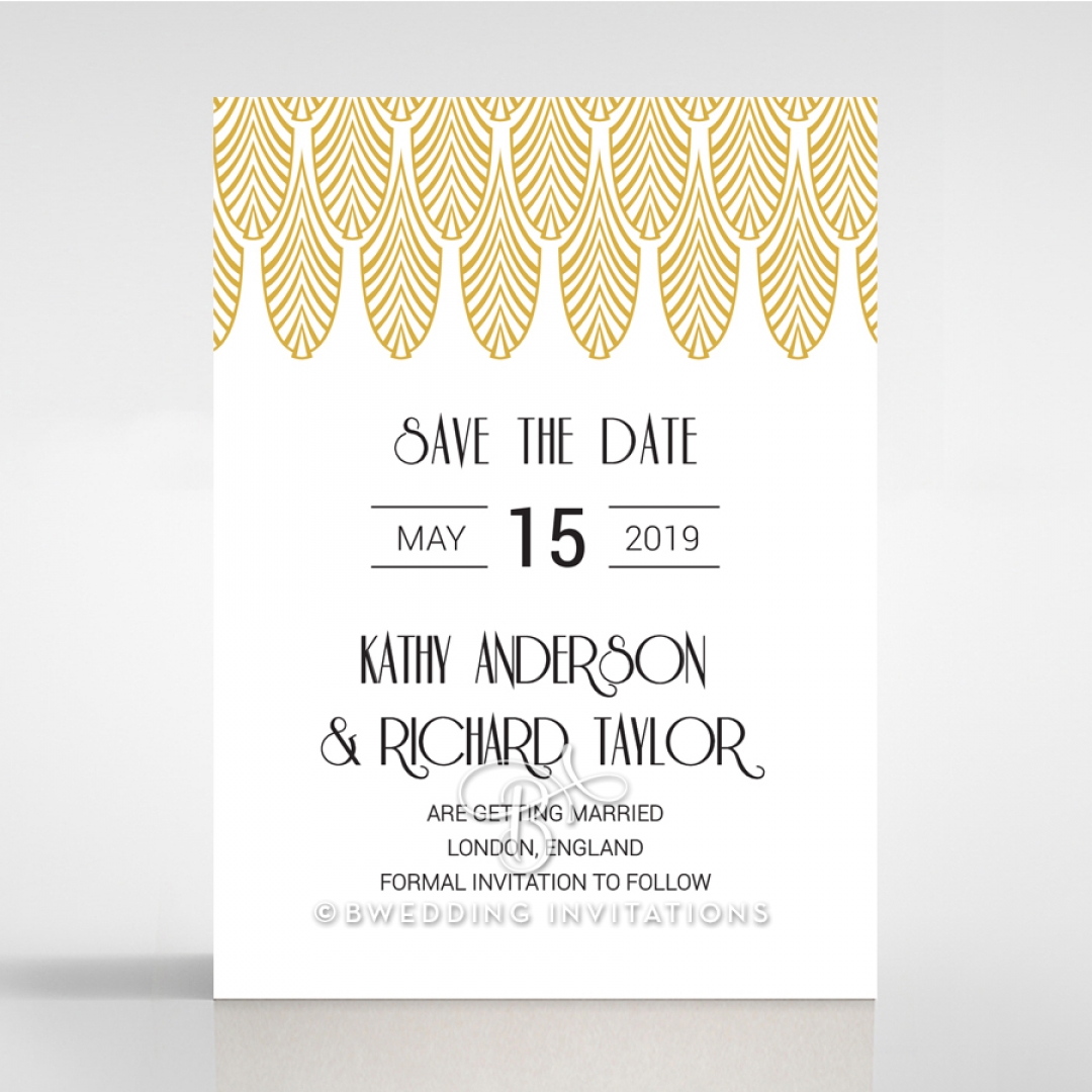 Jeweled Ikat save the date stationery card