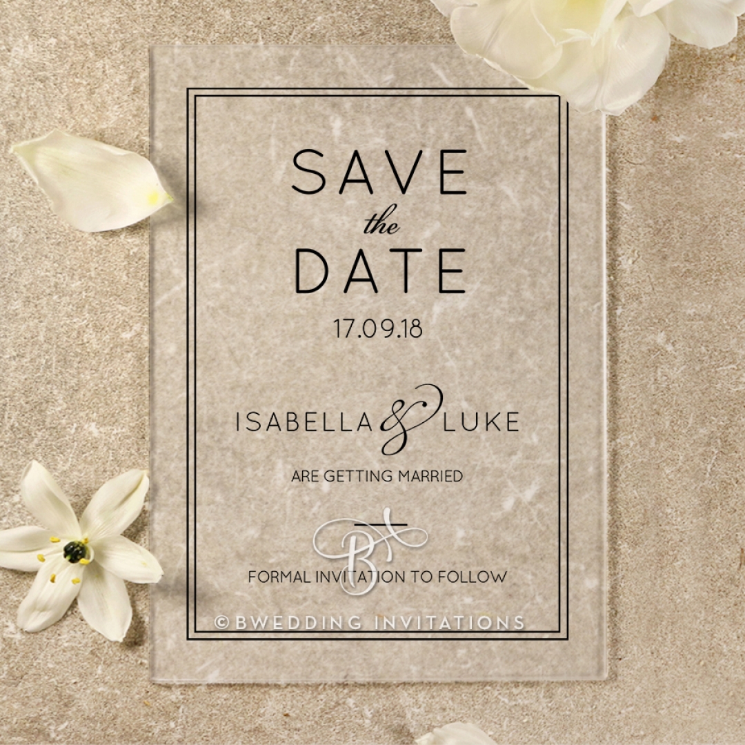 Luxe Acrylic Elegance save the date wedding stationery card item