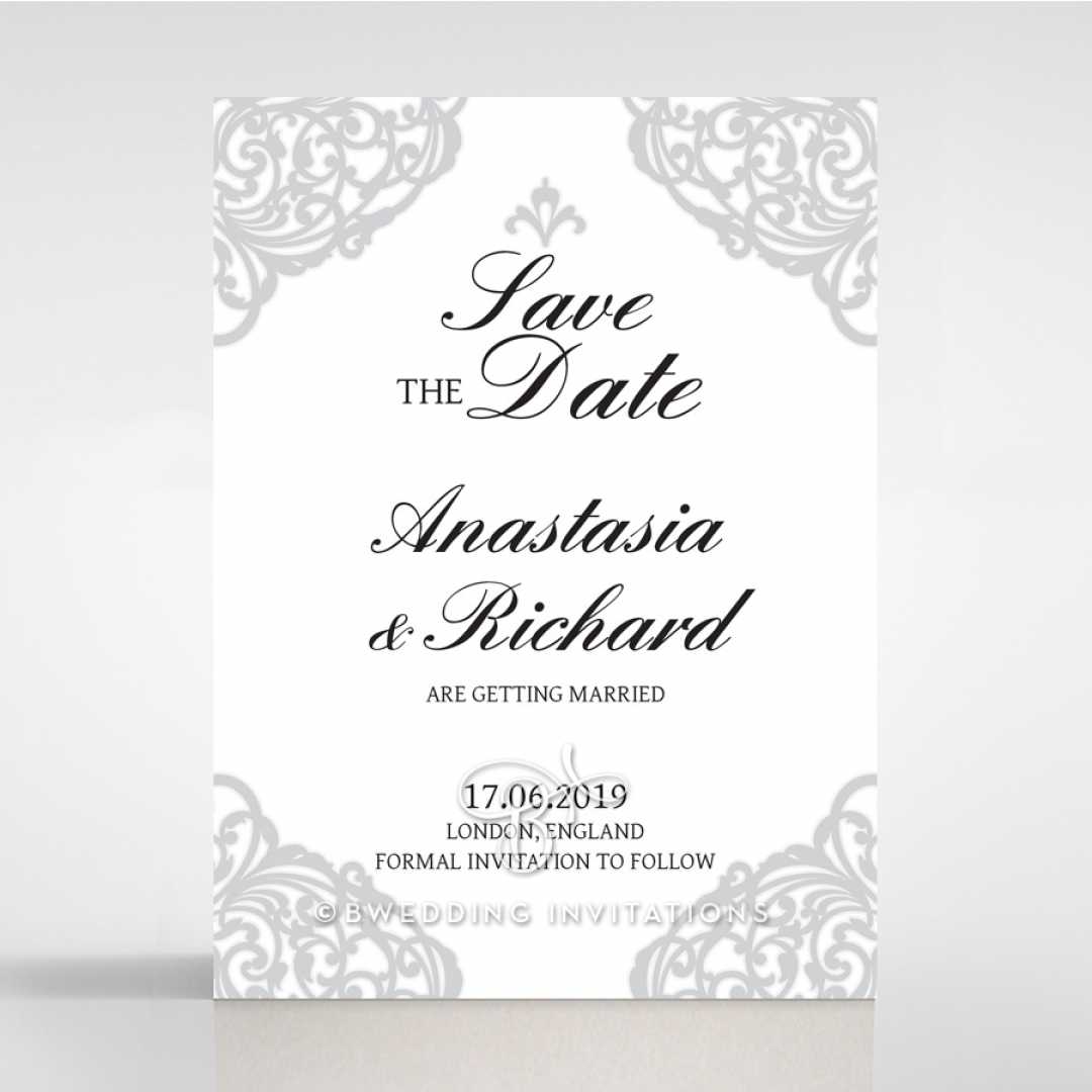 Modern Vintage save the date invitation stationery card