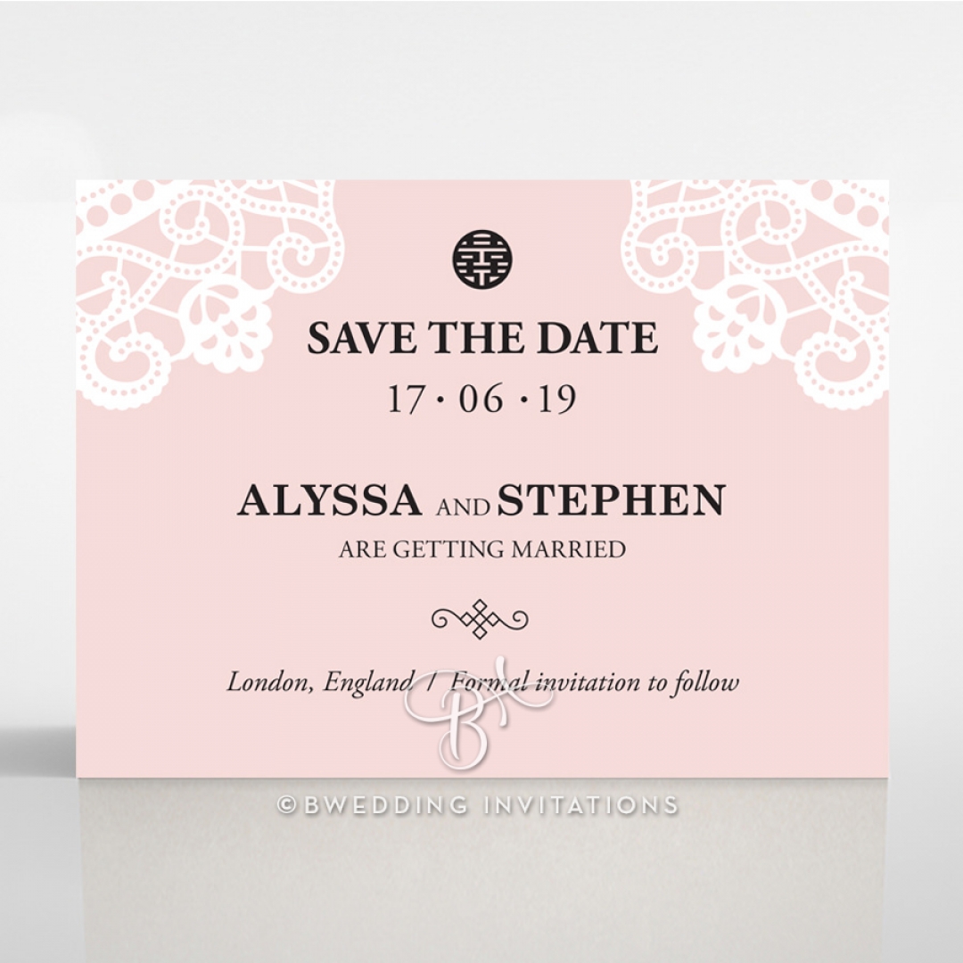 Oriental Charm save the date card design