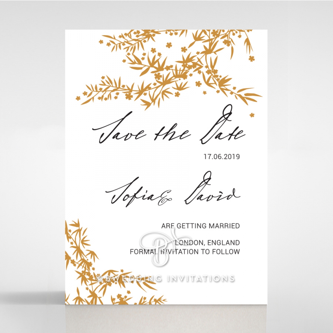 Oriental Romance save the date wedding stationery card