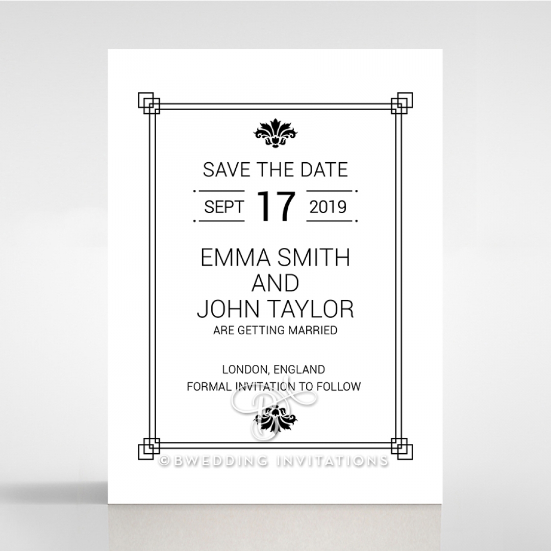 Paper Gilded Decadence save the date invitation card design