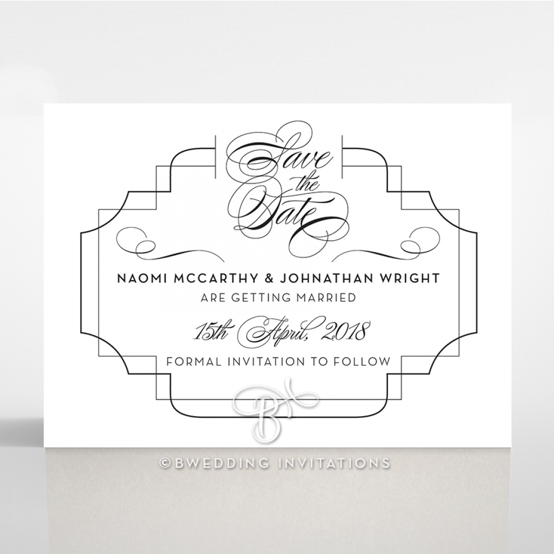 Paper Regal Enchantment save the date wedding stationery card