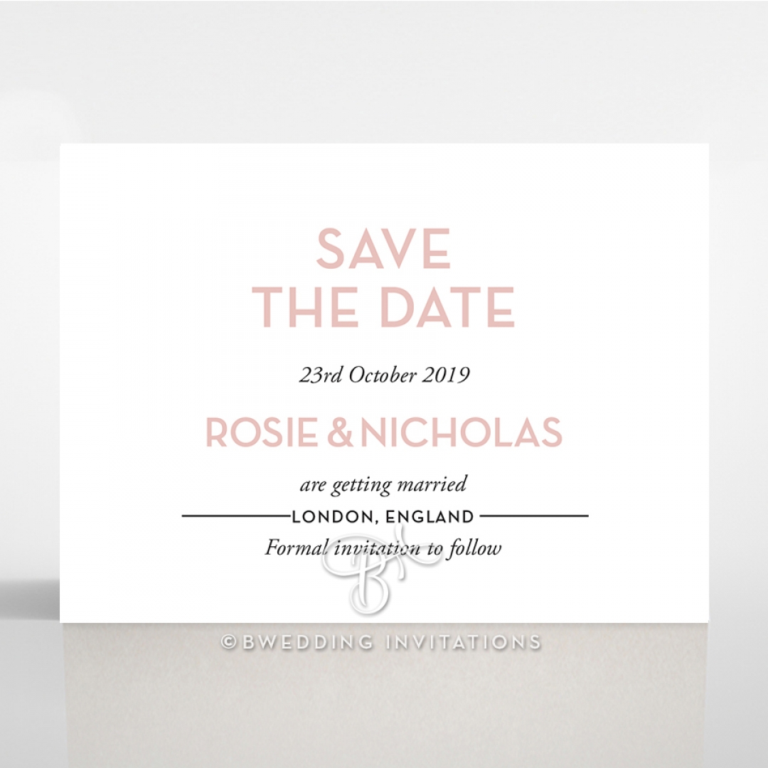 Pink Chic Charm Paper wedding save the date stationery card