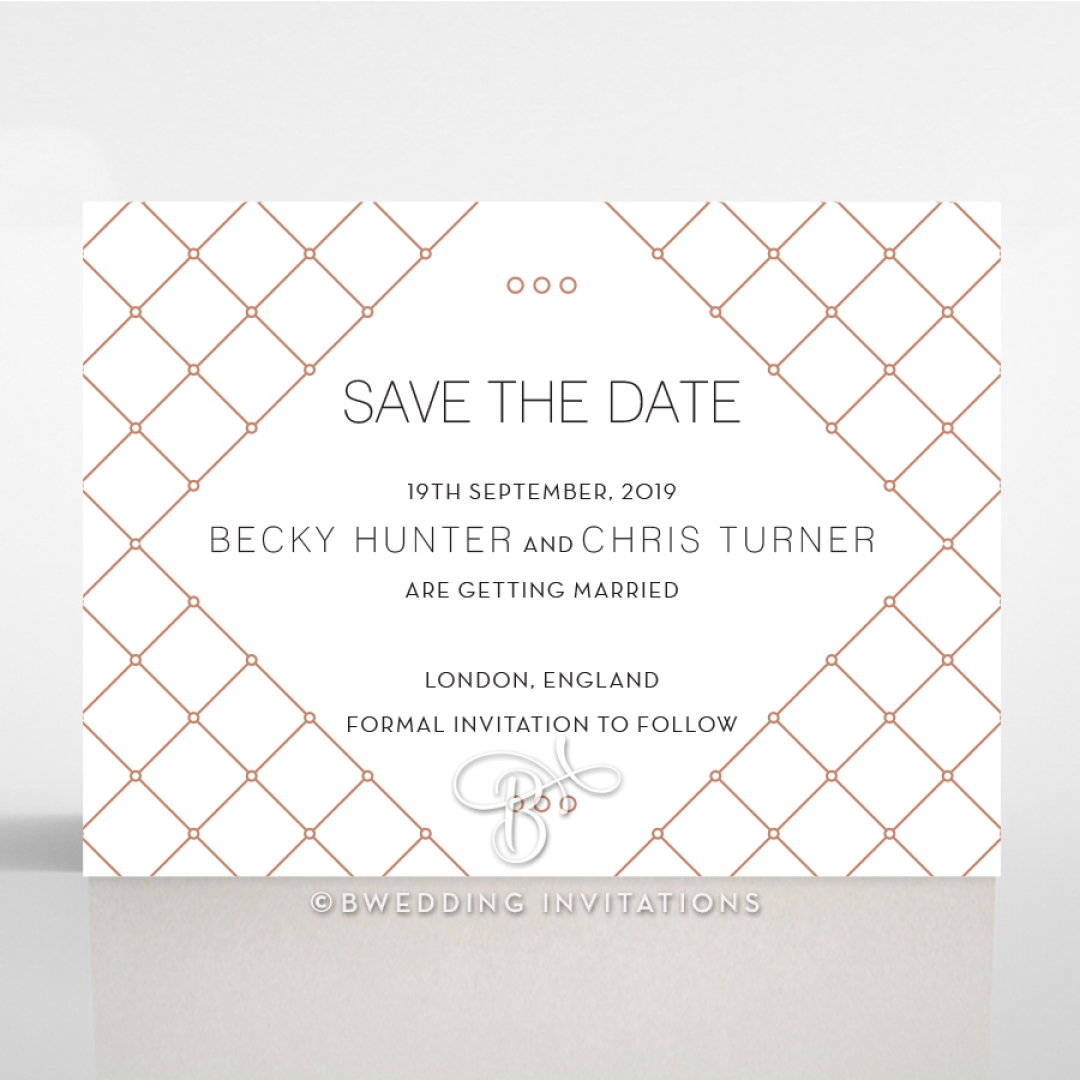 Quilted Grace save the date wedding card