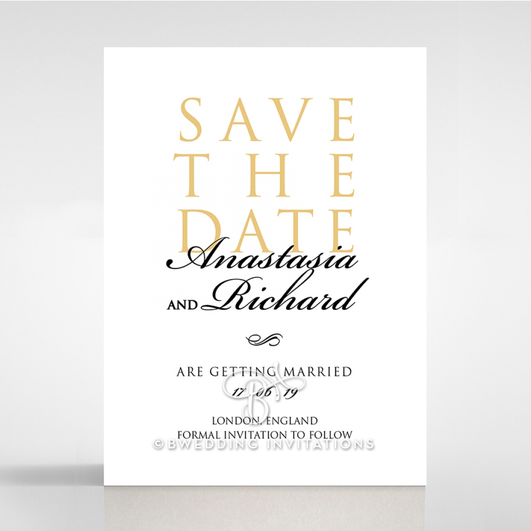 Quilted Letterpress Elegance save the date stationery card