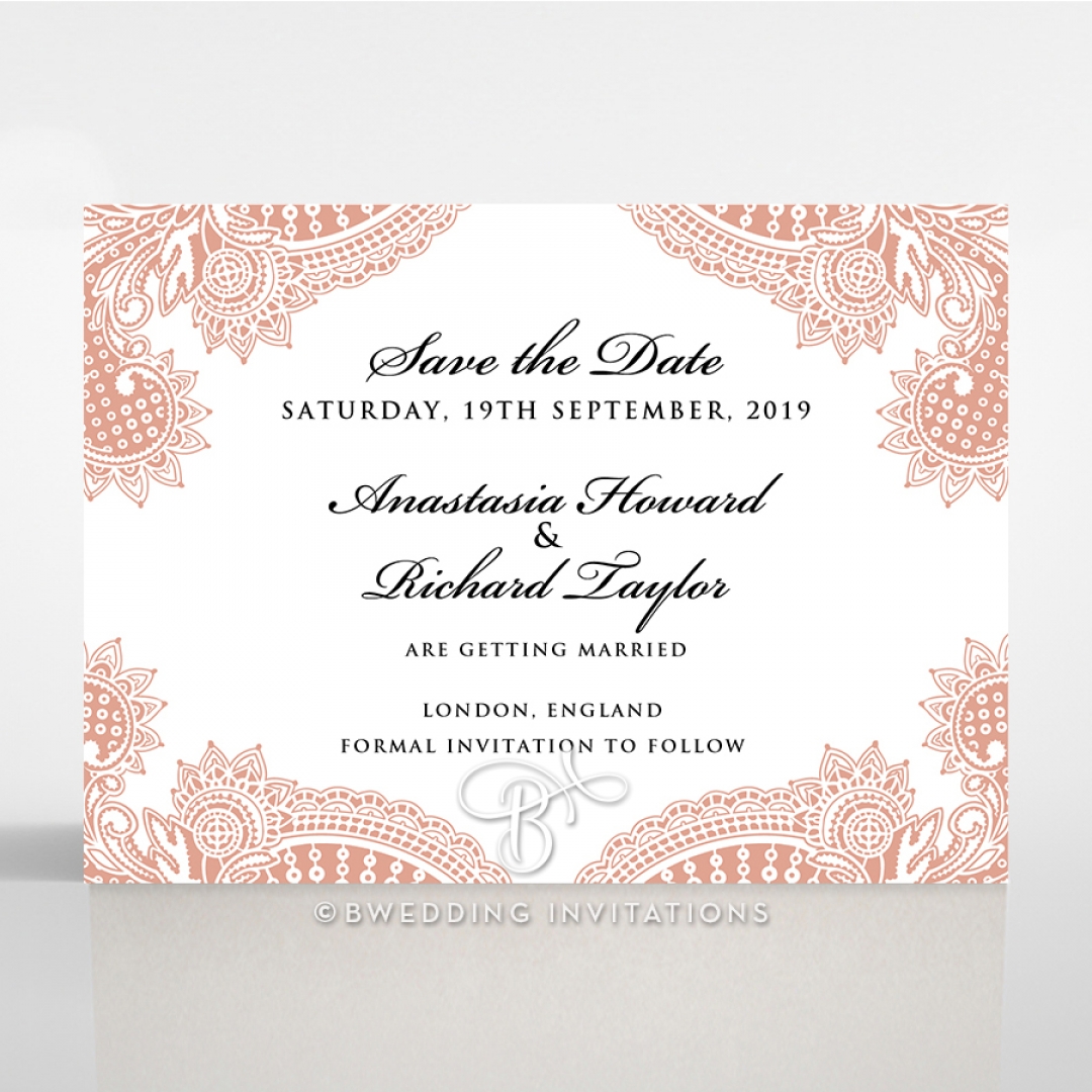 Regal Charm Letterpress save the date stationery card item