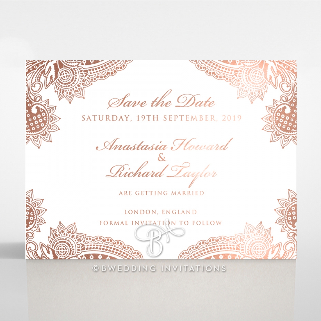 Regal Charm Letterpress with foil save the date invitation stationery card item