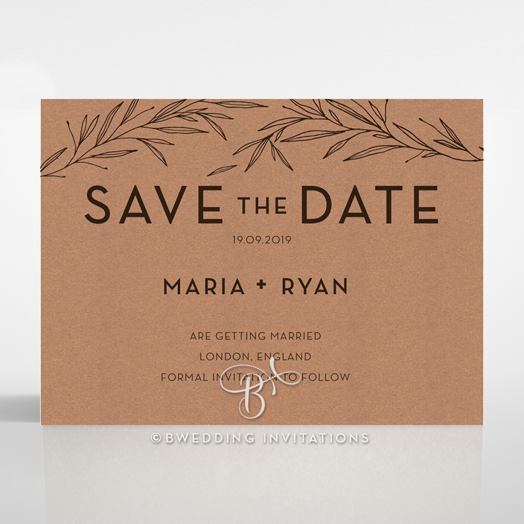 Rustic Oriental wedding stationery save the date card item