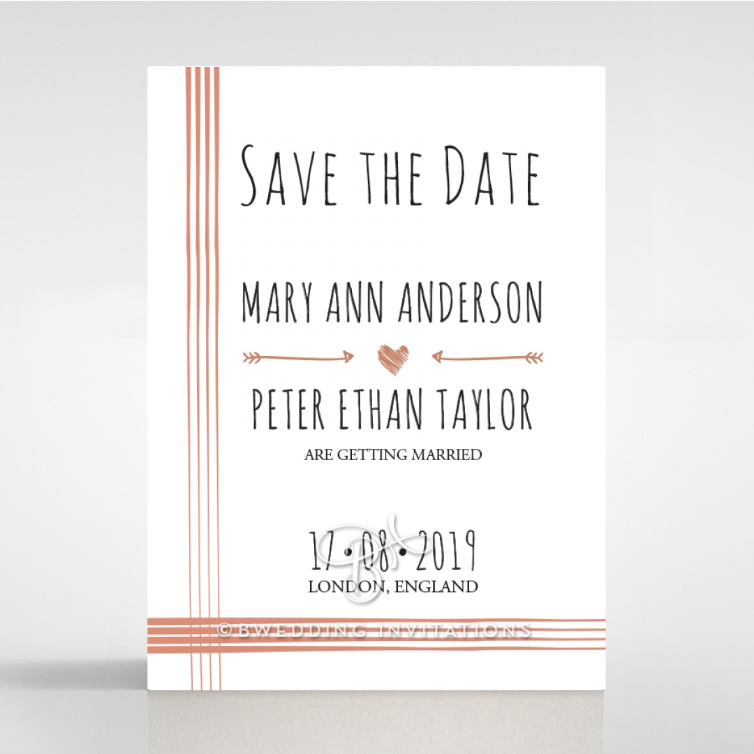 Swept Away wedding save the date stationery card design