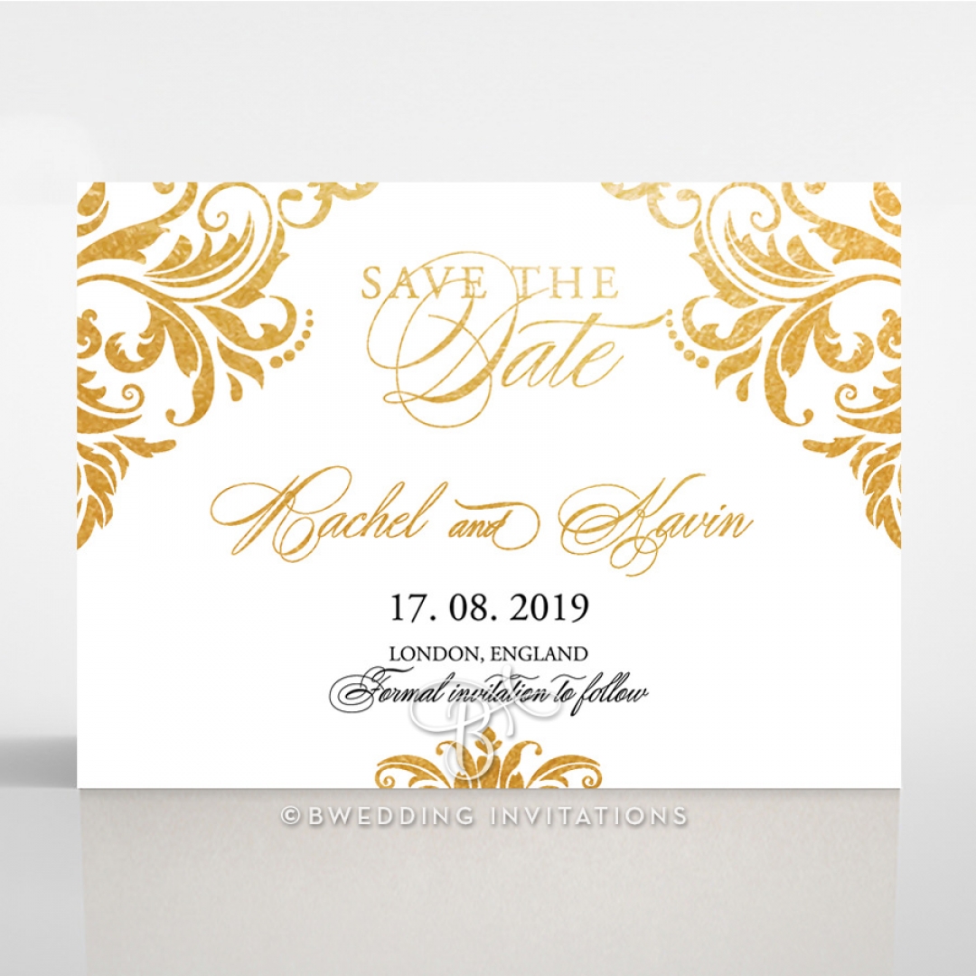 Victorian Extravagance with Foil save the date wedding card design