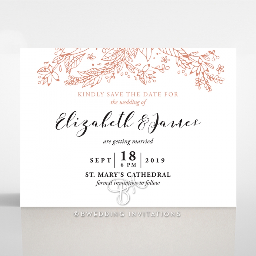 Whimsical Garland save the date wedding stationery card item