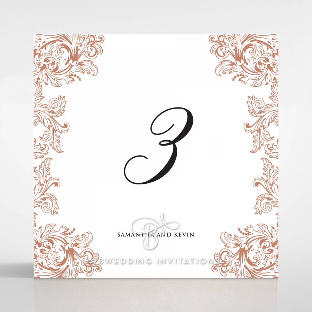 Baroque Romance wedding stationery table number card