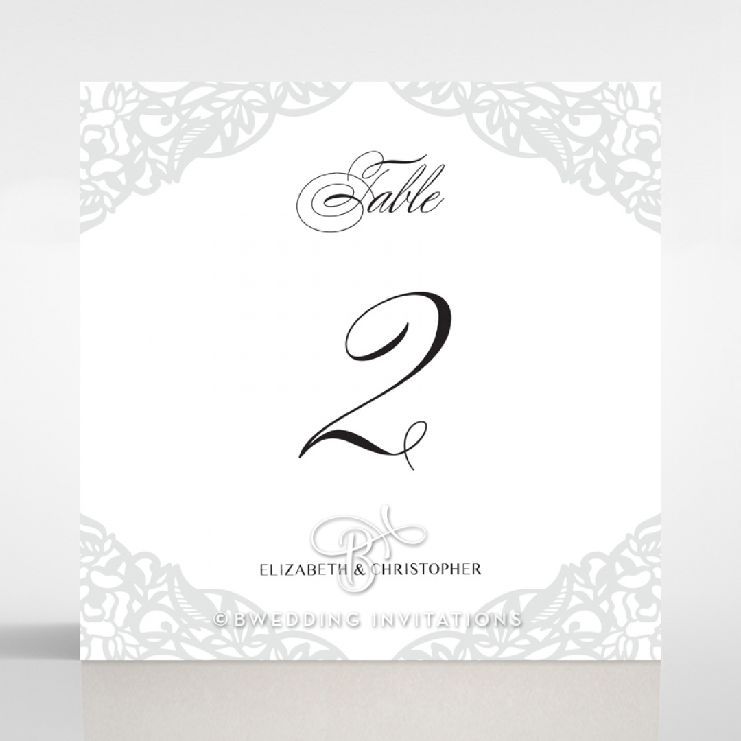 Black Floral Lux reception table number card design