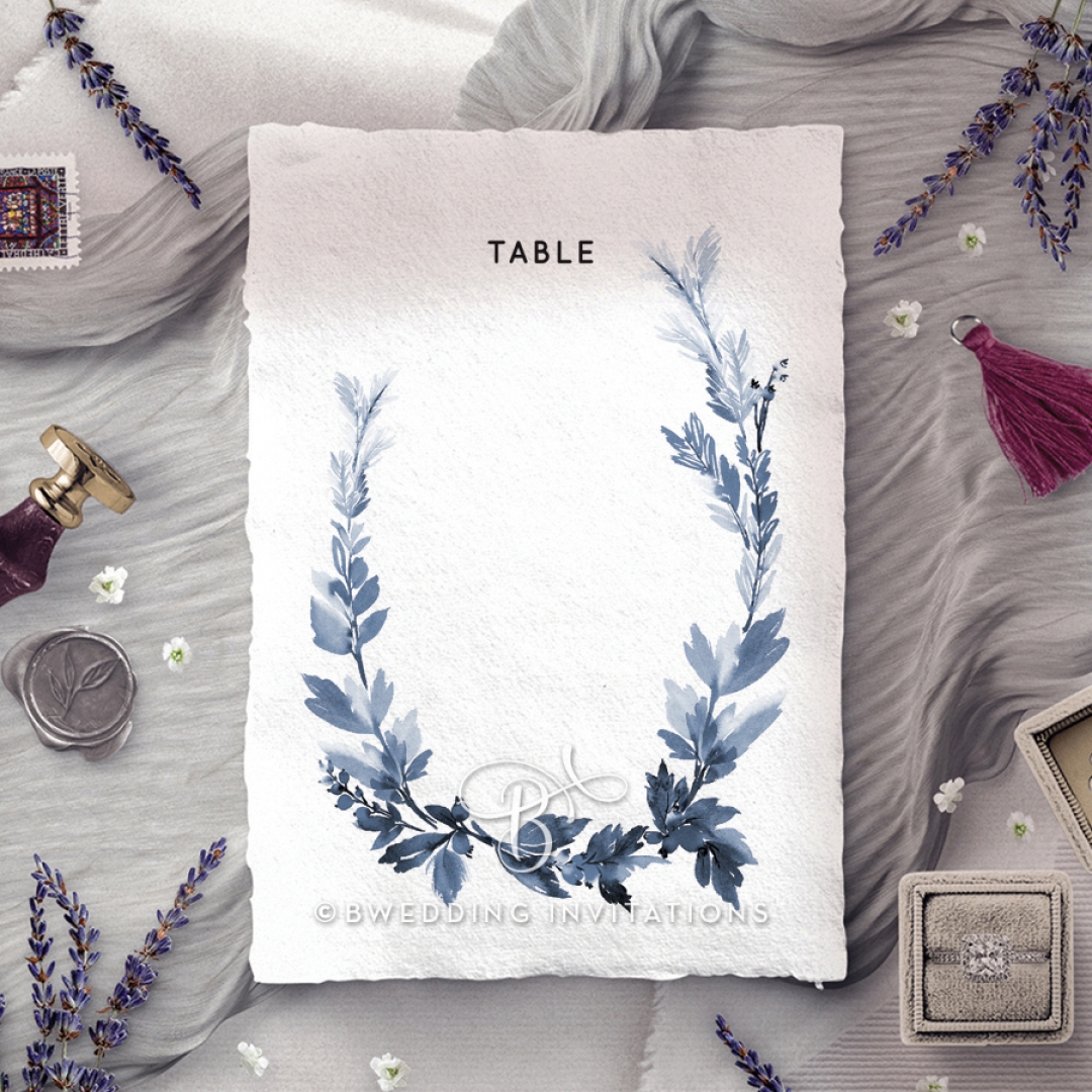 Blue Forest wedding venue table number card