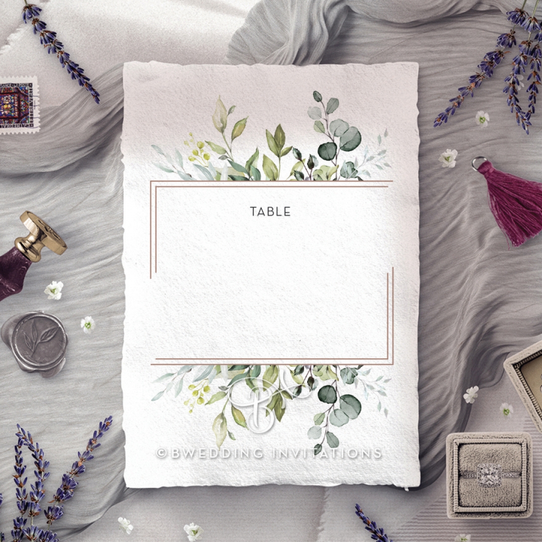 Botanic Romance wedding venue table number card design