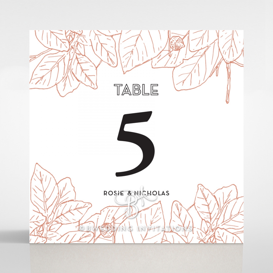 Botanical Canopy wedding reception table number card