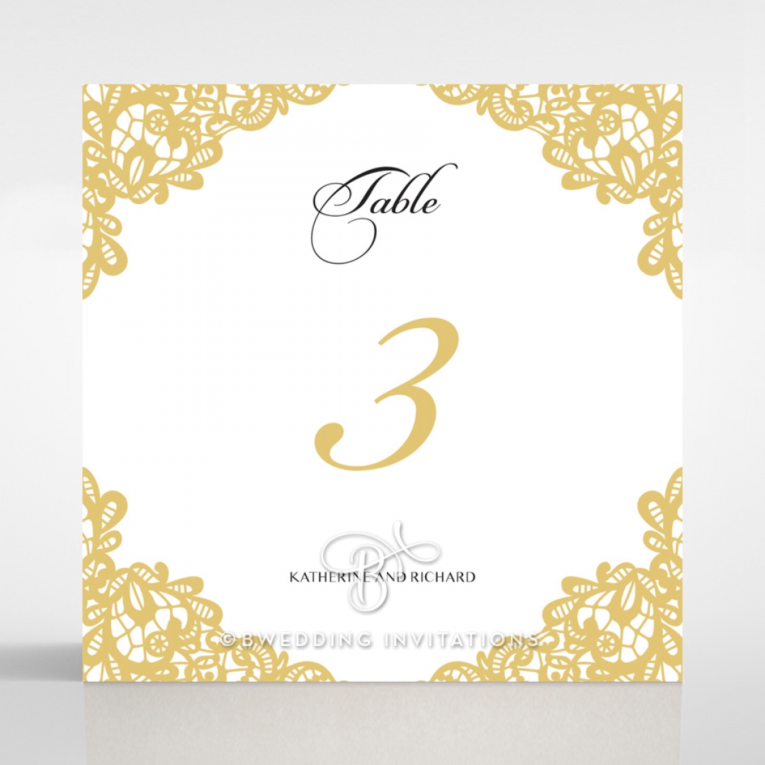 Charming Lace Frame wedding table number card stationery