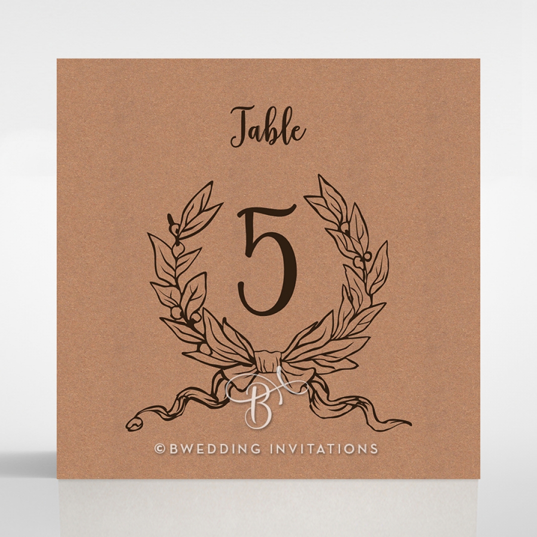 Chic Country Passion wedding reception table number card stationery