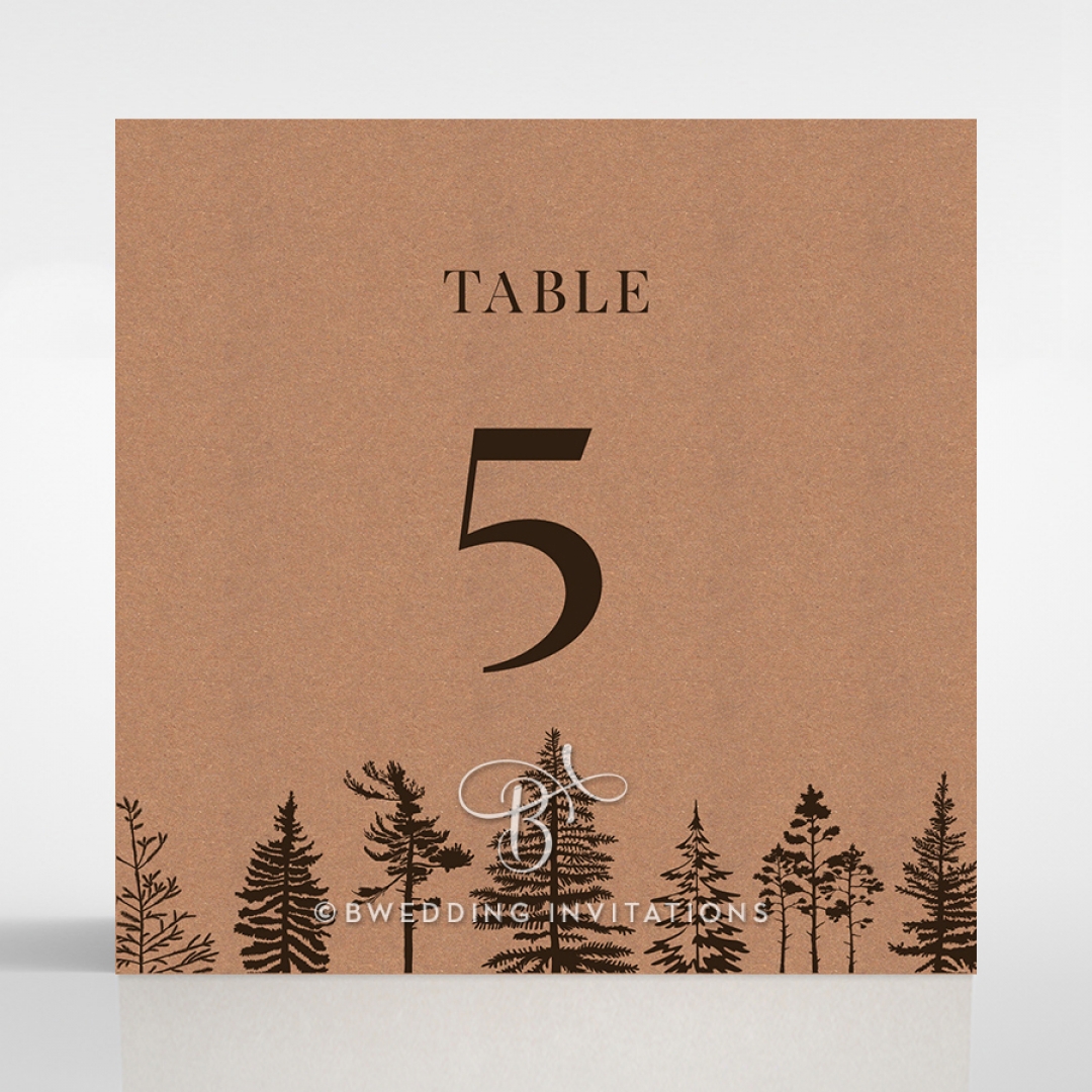 Delightful Forest Romance wedding reception table number card stationery item