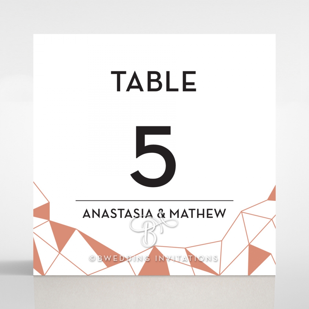 Digital Love table number card stationery design