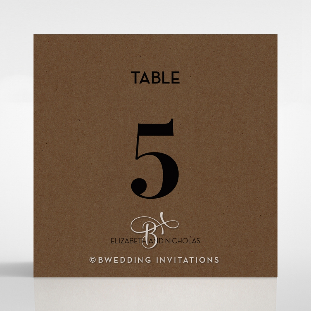 Dusted Glamour reception table number card