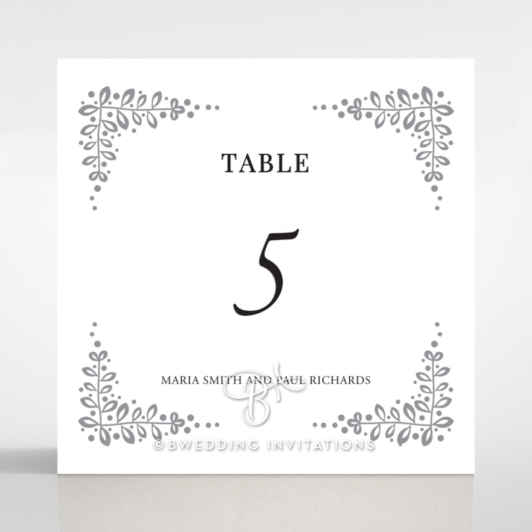 Enchanted Crest wedding table number card design