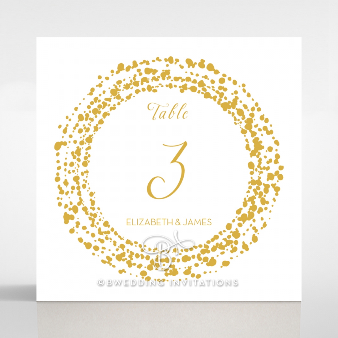 Enchanting Halo wedding reception table number card stationery