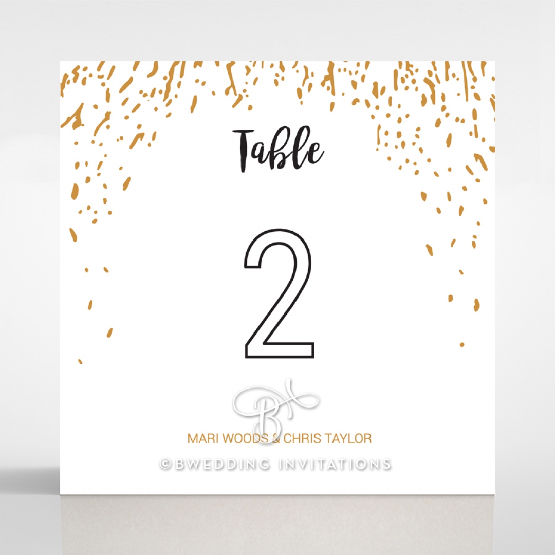 Fire Sparkle wedding venue table number card