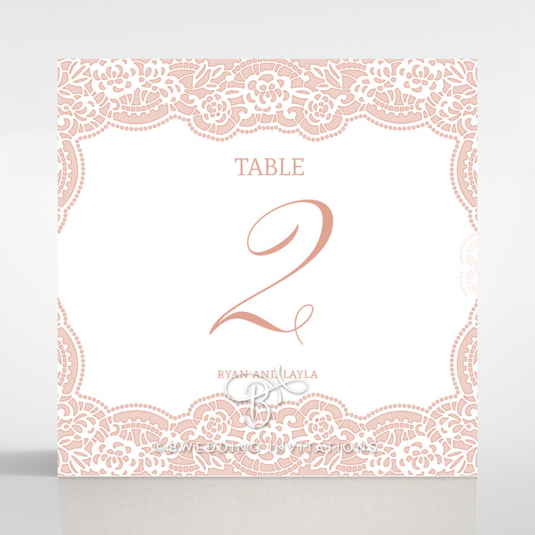 Floral Lace with Foil reception table number card stationery item