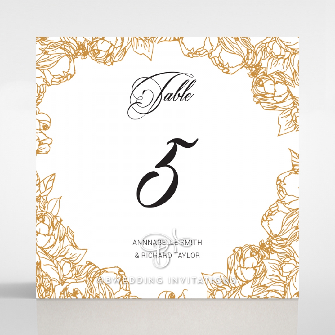 Flourishing Garden Frame wedding table number card stationery design