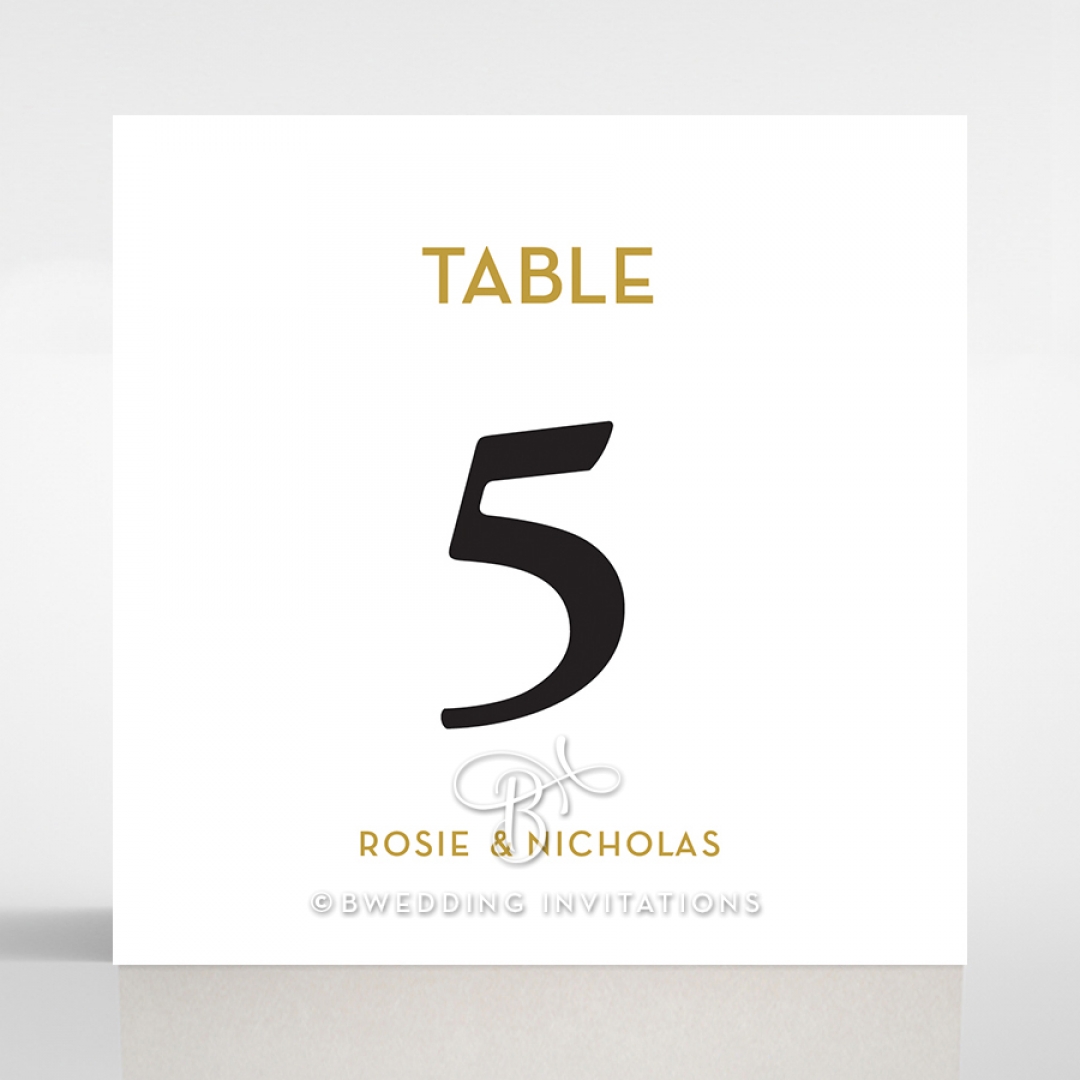 Frosted Chic Charm Paper wedding venue table number card design