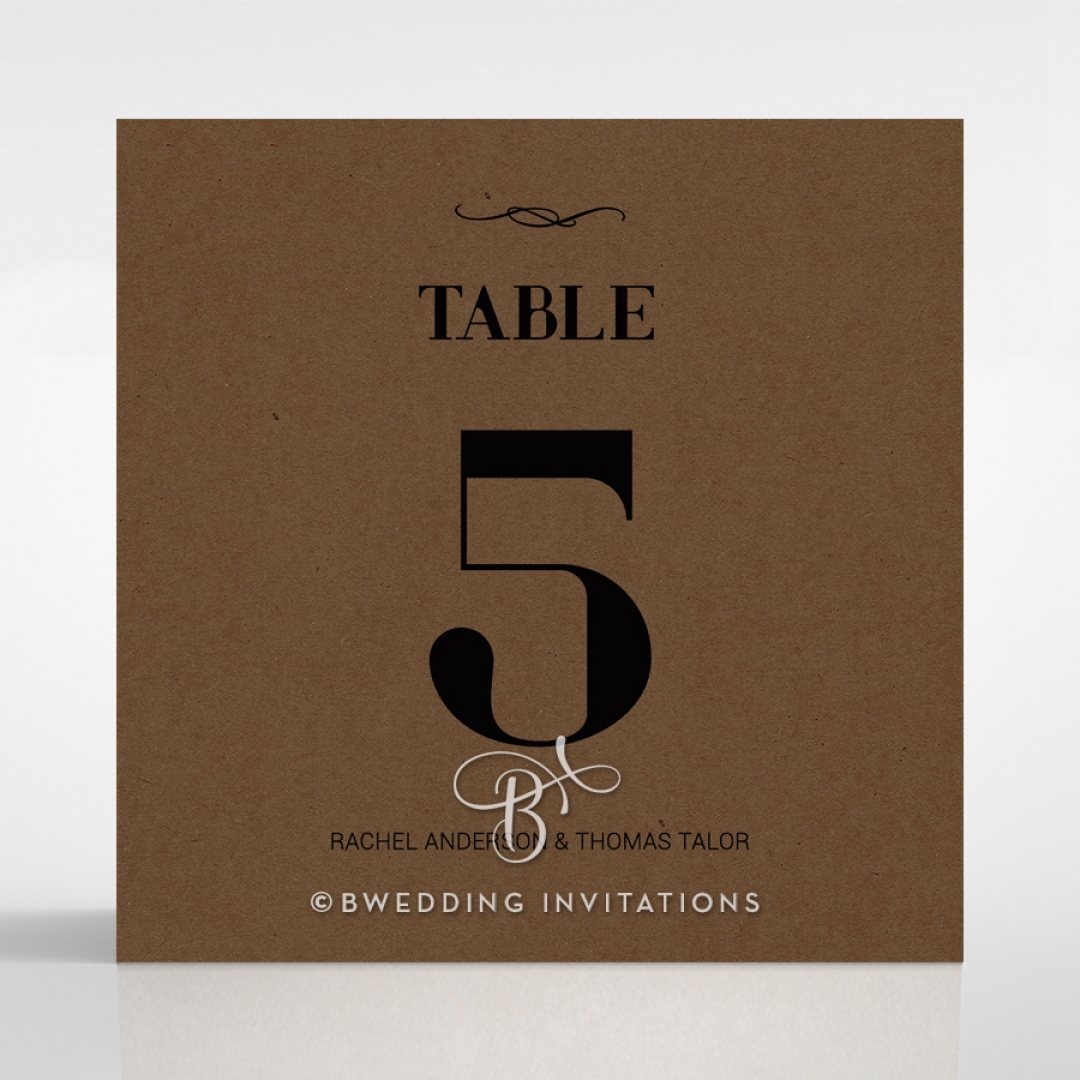 Gilded Stroke wedding stationery table number card