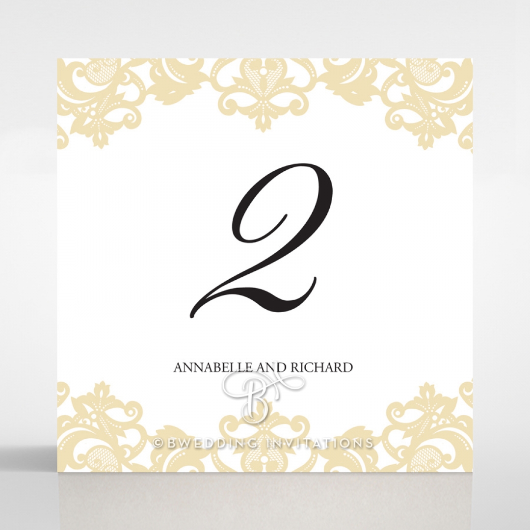 Golden Baroque Pocket wedding venue table number card stationery item