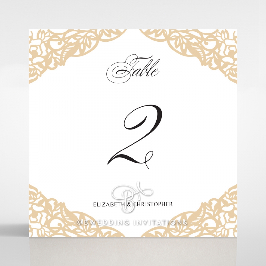 Golden Floral Lux reception table number card