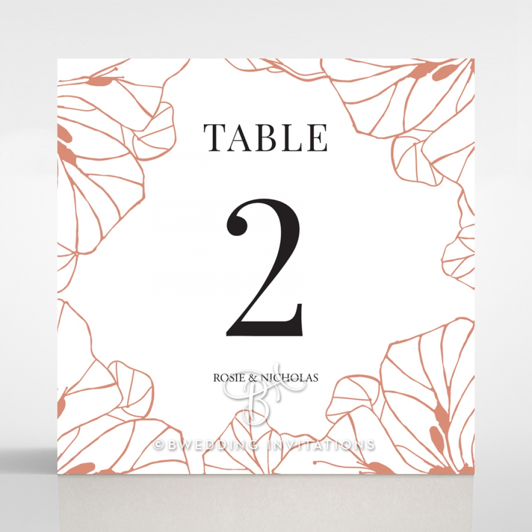 Grand Flora wedding venue table number card stationery