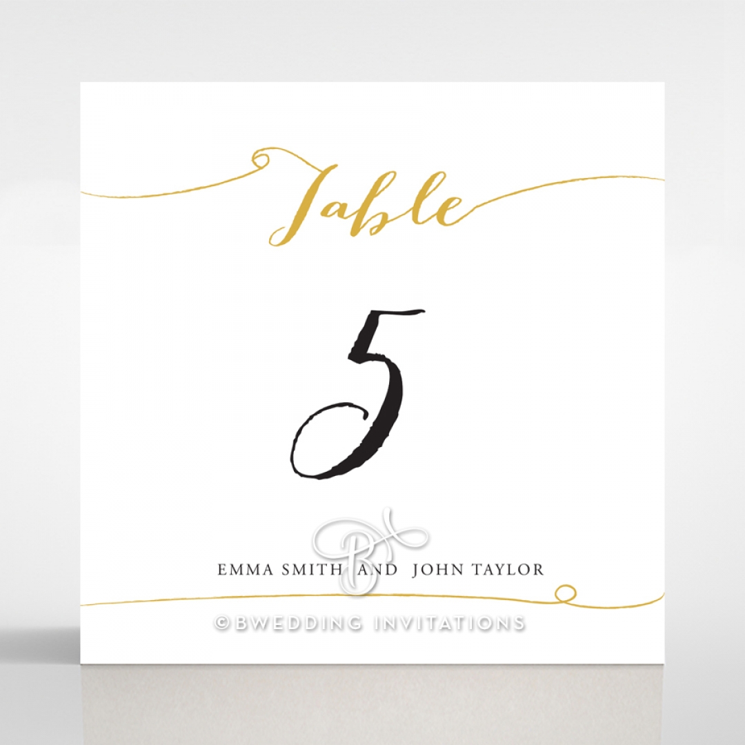 Infinity wedding venue table number card design