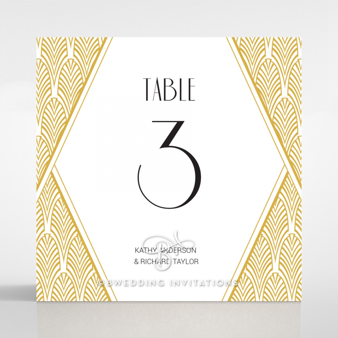 Jeweled Ikat table number card stationery design