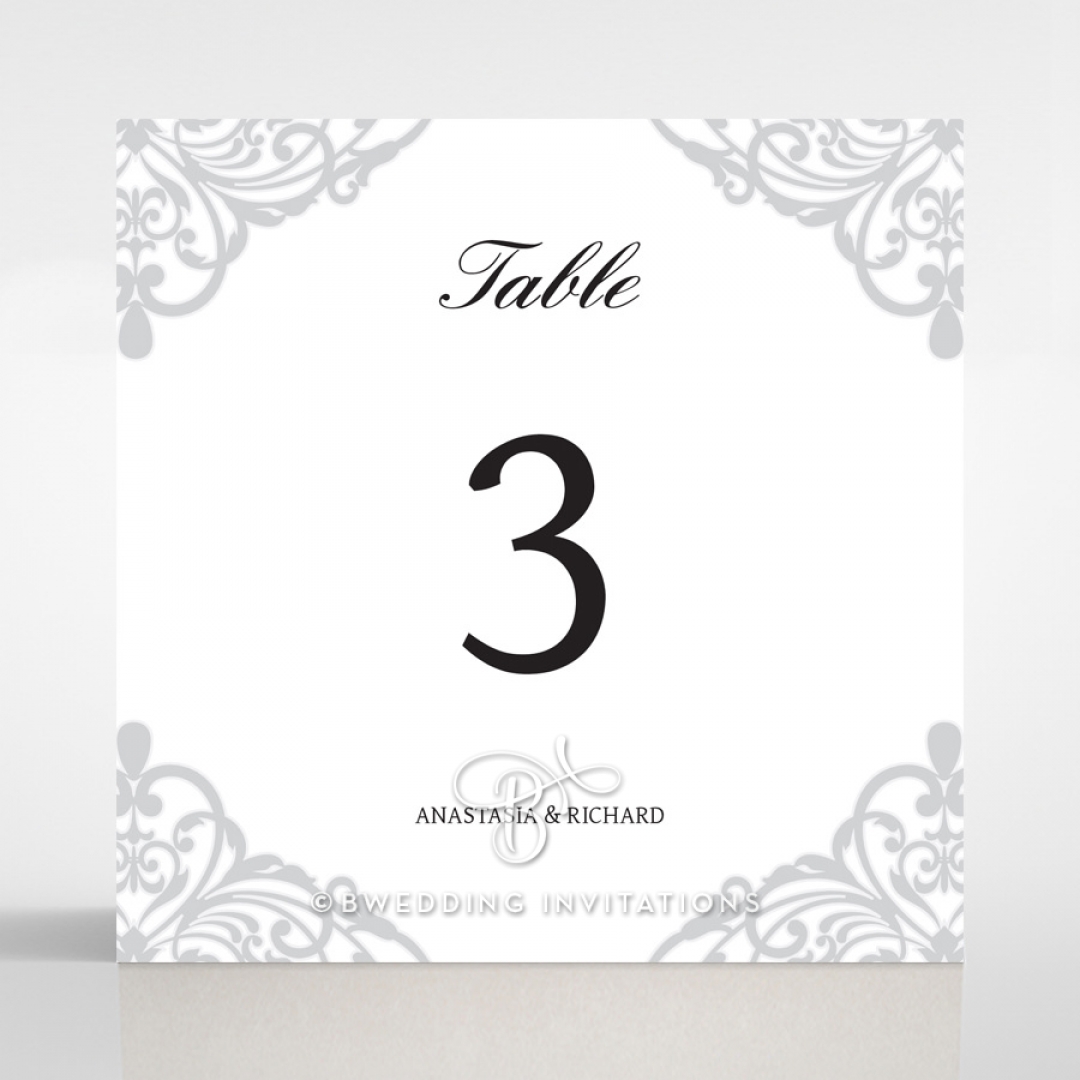 Modern Vintage wedding reception table number card design