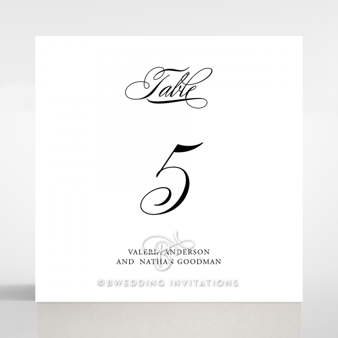 Paper Regal Enchantment wedding table number card